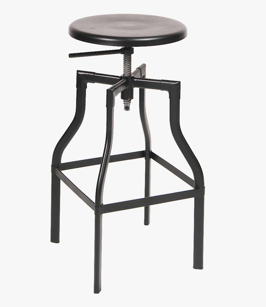 Indoor Steel Barstool In Black With Adjustable Seat - Bar Stool, HD Png Download, Free Download