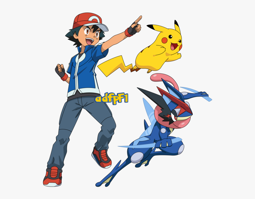 Xy Pikachu Y Greninja - Pokemon Ash And Pikachu And Greninja, HD Png Download, Free Download