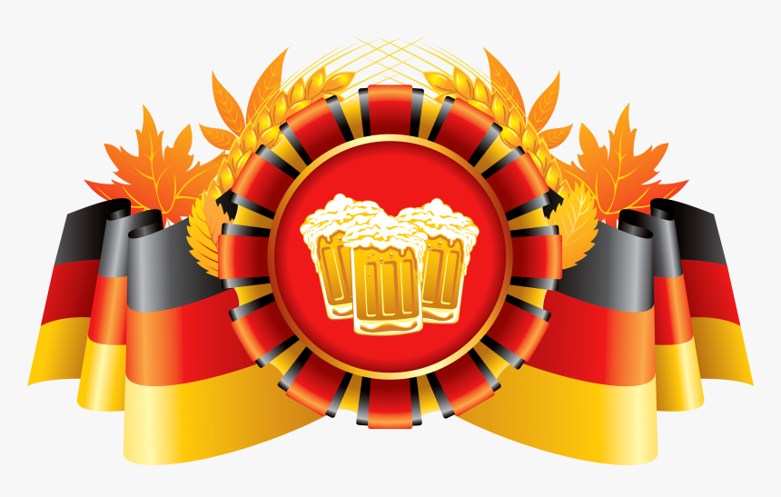 Oktoberfest Decor German Flag With Wheat And Beers - Beer Oktoberfest Png, Transparent Png, Free Download