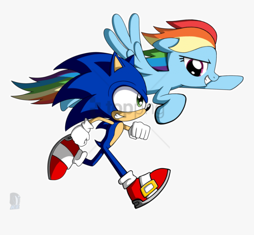 Free Png Fastest Friends Forever By Az Derped Unrn - Rainbow Dash Y Sonic Love, Transparent Png, Free Download