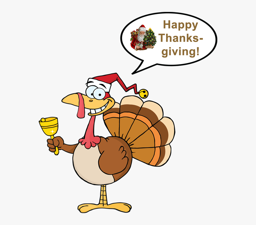 Turkey With Christmas Hat , Png Download - Thanksgiving Christmas Clip Art, Transparent Png, Free Download