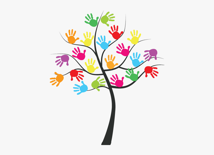 Daycare Clipart Departure - Tree With Hand Prints, HD Png Download, Free Download