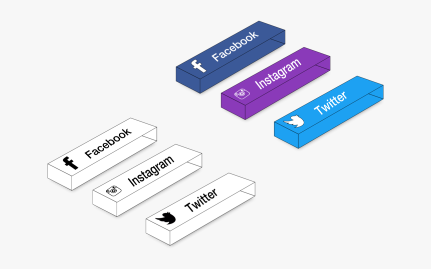 3d Block Buttons Concept Sketch Instagram Facebook - Flash Memory, HD Png Download, Free Download