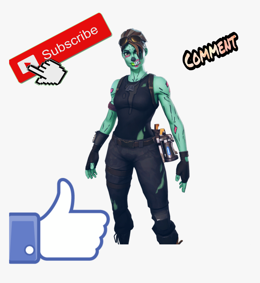 Like Sub And Comment On My Youtube Channel And Tell - Fortnite Ghoul Trooper Png, Transparent Png, Free Download