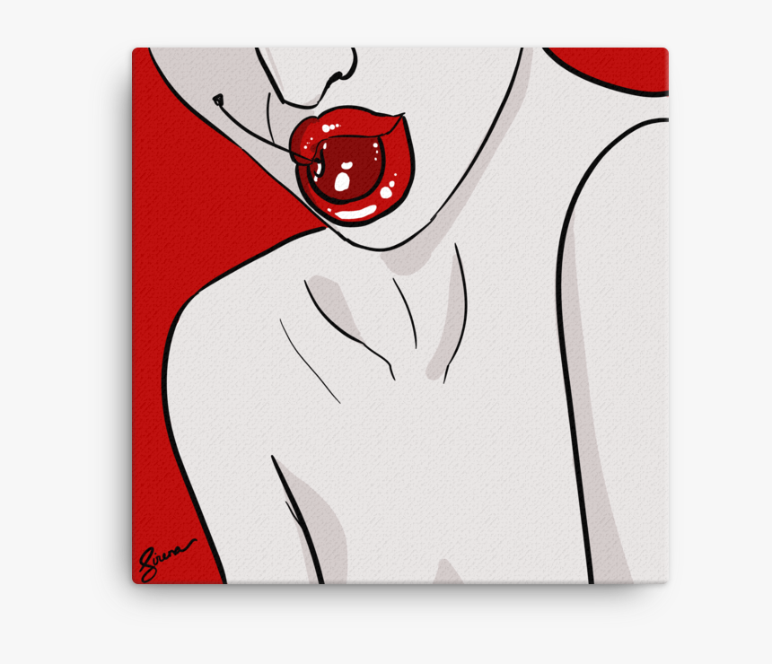 Image Of Cherry Lips Canvas Art - Illustration, HD Png Download, Free Download