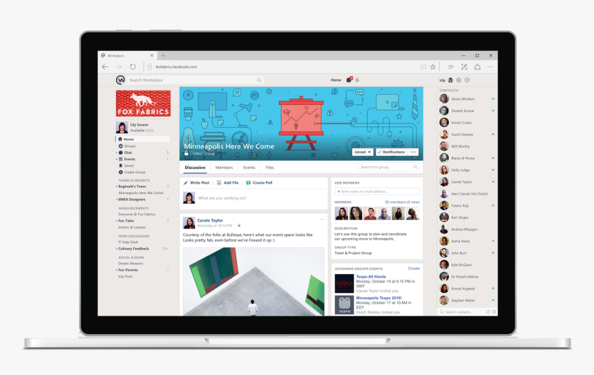 07workplacegroupdesktop - Workplace By Facebook Review, HD Png Download, Free Download