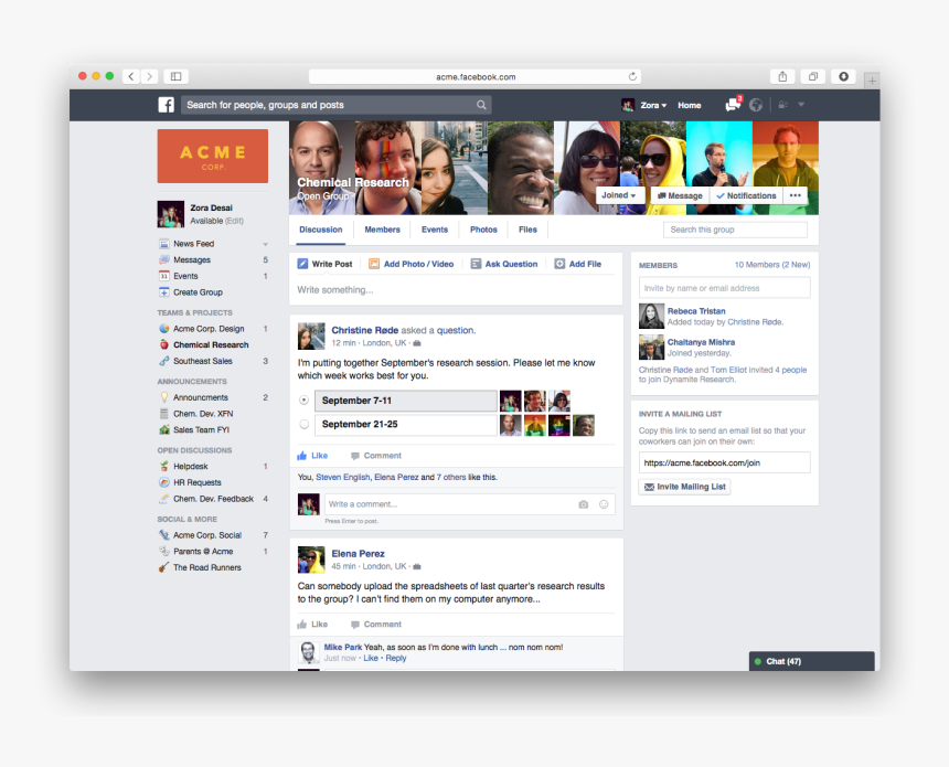 Facebook At Work Intranet, HD Png Download, Free Download