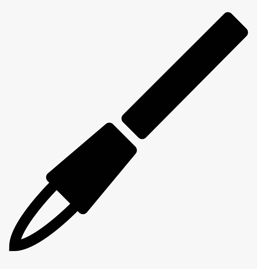 Calligraphy Brush Filled Icon - Boligrafo Icono, HD Png Download, Free Download