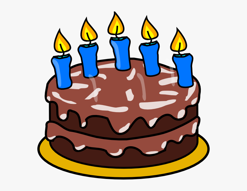 5 Birthday Candle Png - Birthday Cake Clipart 5, Transparent Png, Free Download