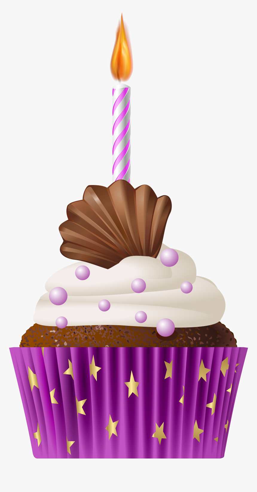 This Png Image - Cupcakes Clipart With Candle, Transparent Png, Free Download