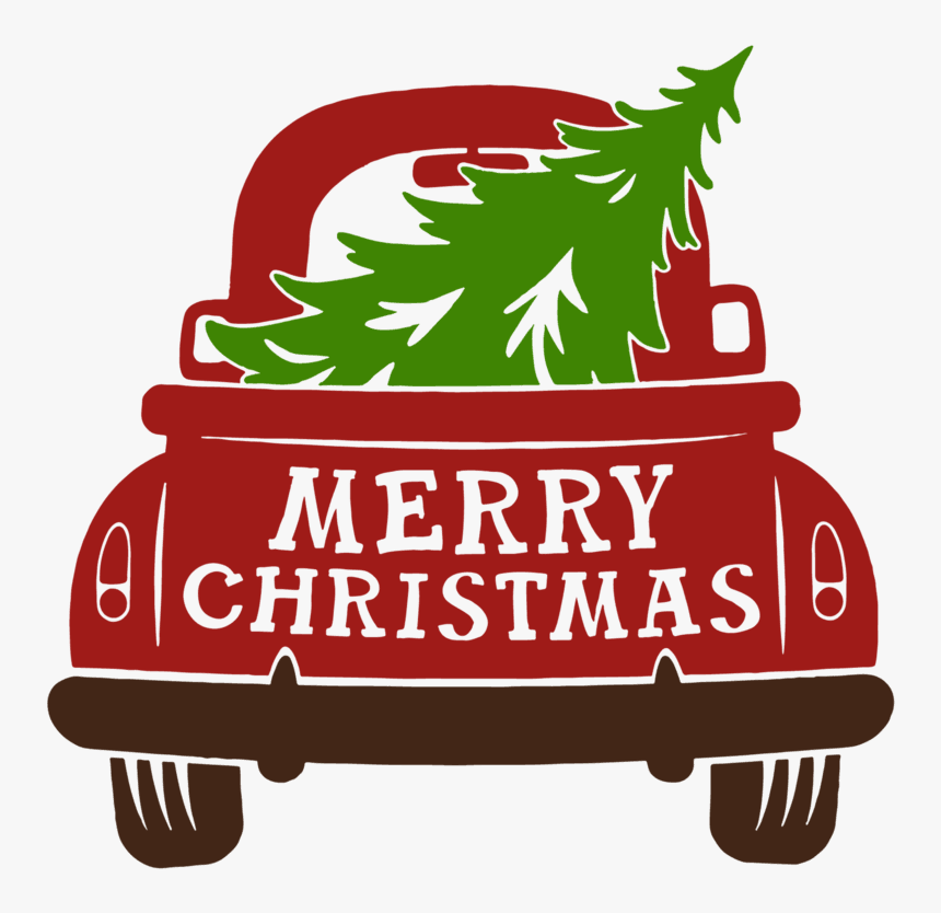 free-red-truck-with-christmas-tree-svg-hd-png-download-kindpng