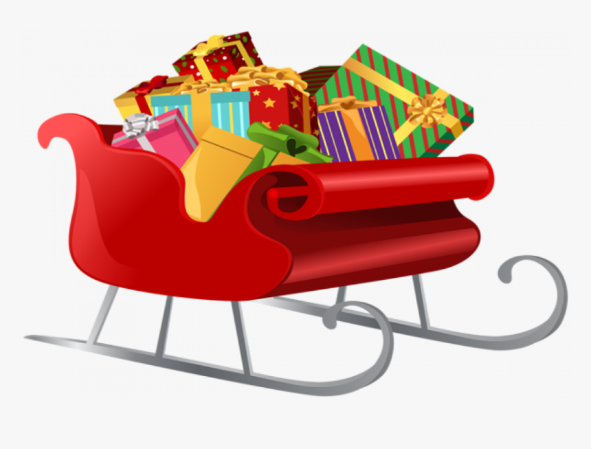 Santa Sleigh With Presents, HD Png Download, Free Download