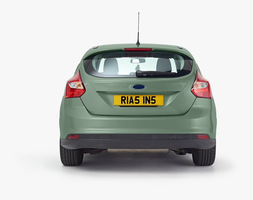 The Back Of A Mint Green Coloured Car With A Personalised - Car Png Back Green, Transparent Png, Free Download