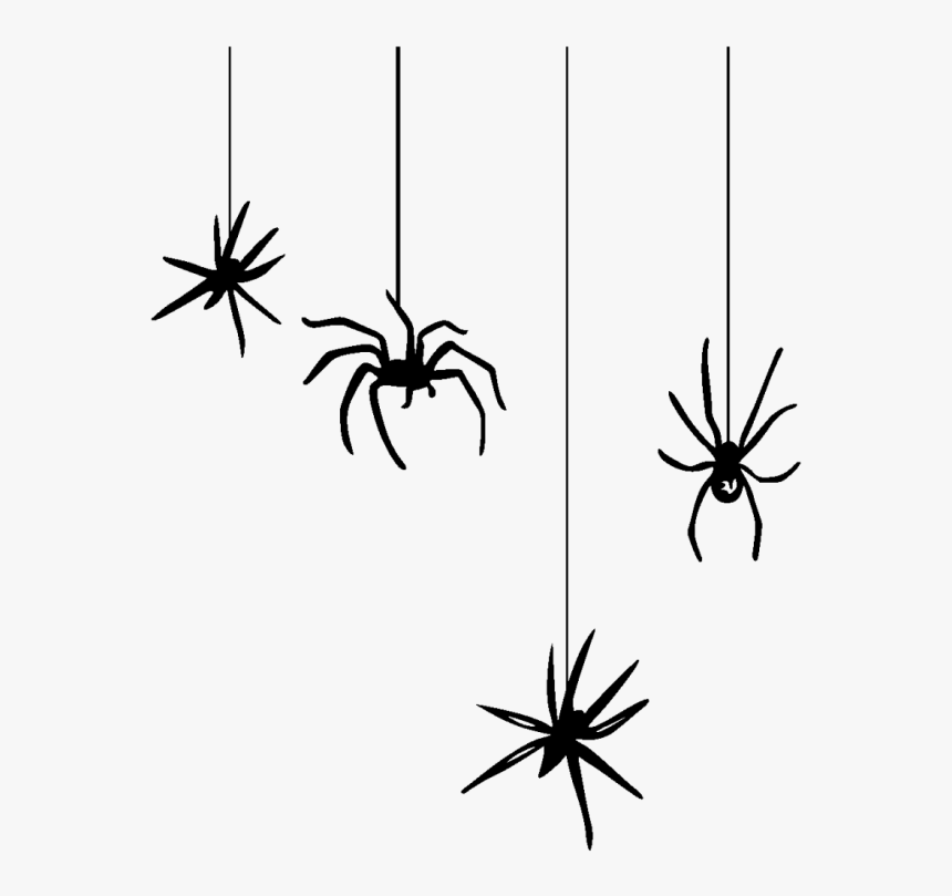 Spider Web Halloween Black House Spider Clip Art - Hanging Spider Transparent Background, HD Png Download, Free Download