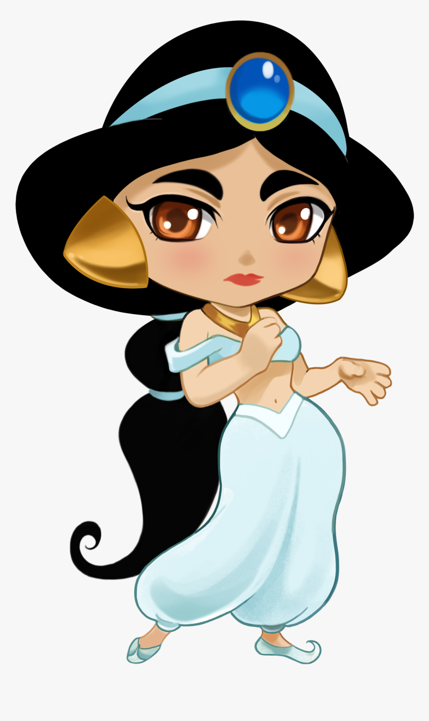 Jasmine Disney Princess Clip Art By Cathpalug On Etsy - Disney Princess Jasmine Chibi, HD Png Download, Free Download