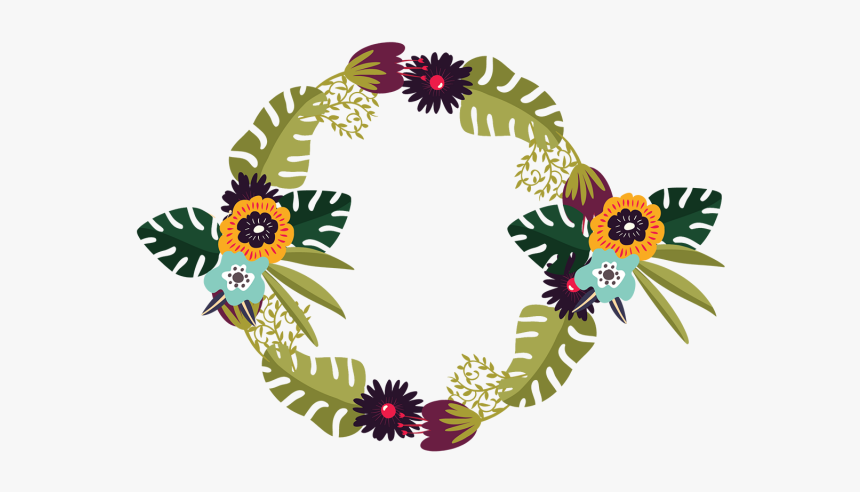 Clipart Forest Wreath - Tropical Flower Wreath Png, Transparent Png, Free Download