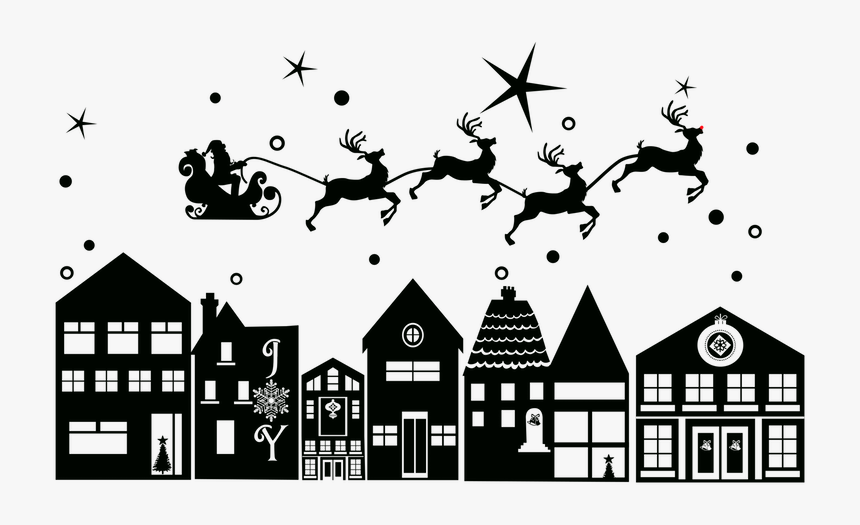 Christmas Scene Silhouette Png, Transparent Png - kindpng