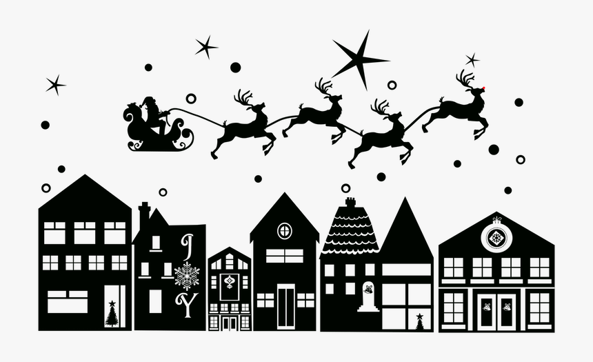 Christmas Scene Silhouette Png, Transparent Png, Free Download