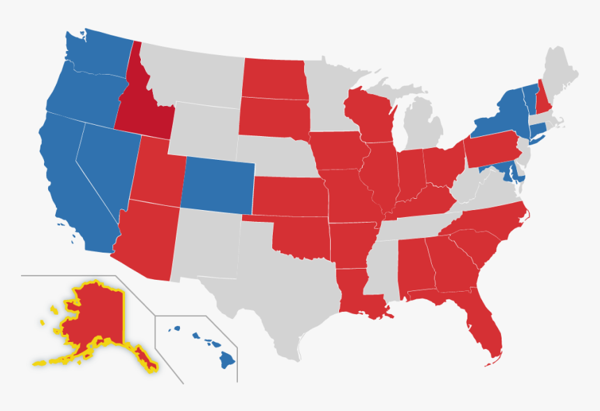 Alaska Highlighted On Us Map - 2016 Senate Map, HD Png Download, Free Download