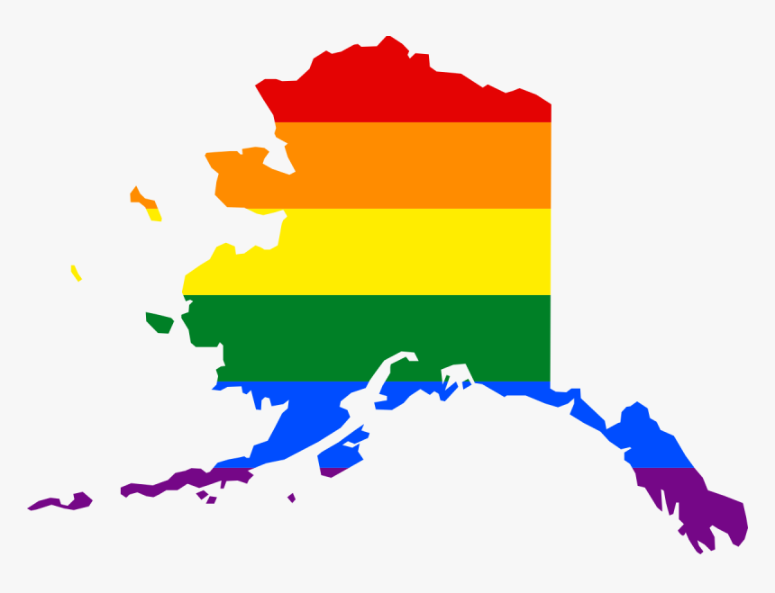 Lgbt Flag Map Of Alaska - Simple Alaska Map, HD Png Download, Free Download