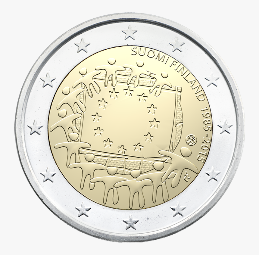 2€ Cc Finland 2015 European Flag , Png Download - 2 Euro Coin Finland 2015, Transparent Png, Free Download