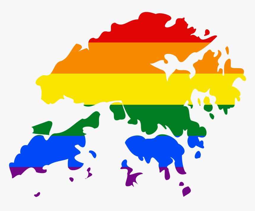 Lgbt Flag Map Of Hong Kong - Hong Kong Map Shape, HD Png Download, Free Download