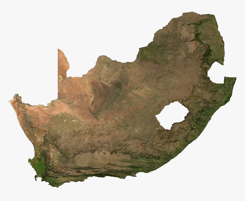 South Africa Sat - Terrain Map Of South Africa, HD Png Download, Free Download