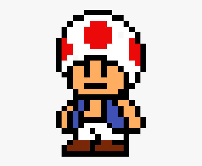 Toad Mario Pixel Art, HD Png Download, Free Download