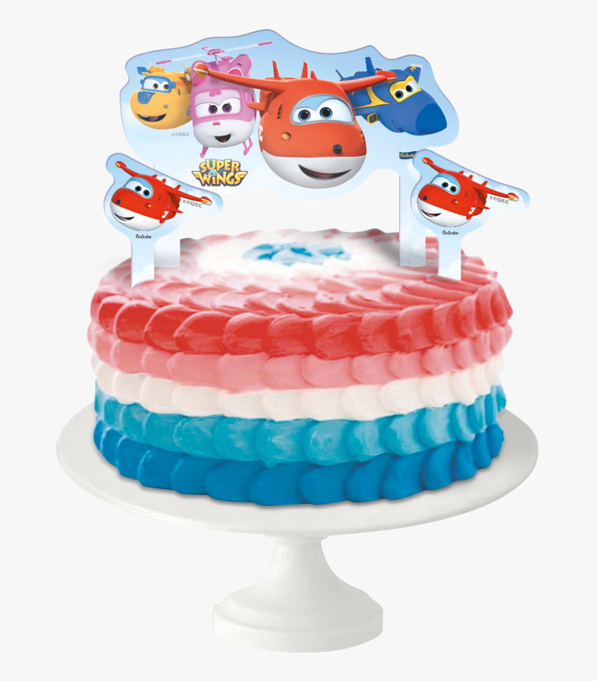 Topper Para Bolo Super Wings 03 Unidades - Bolo De Aniversario Dos Super Wings, HD Png Download, Free Download