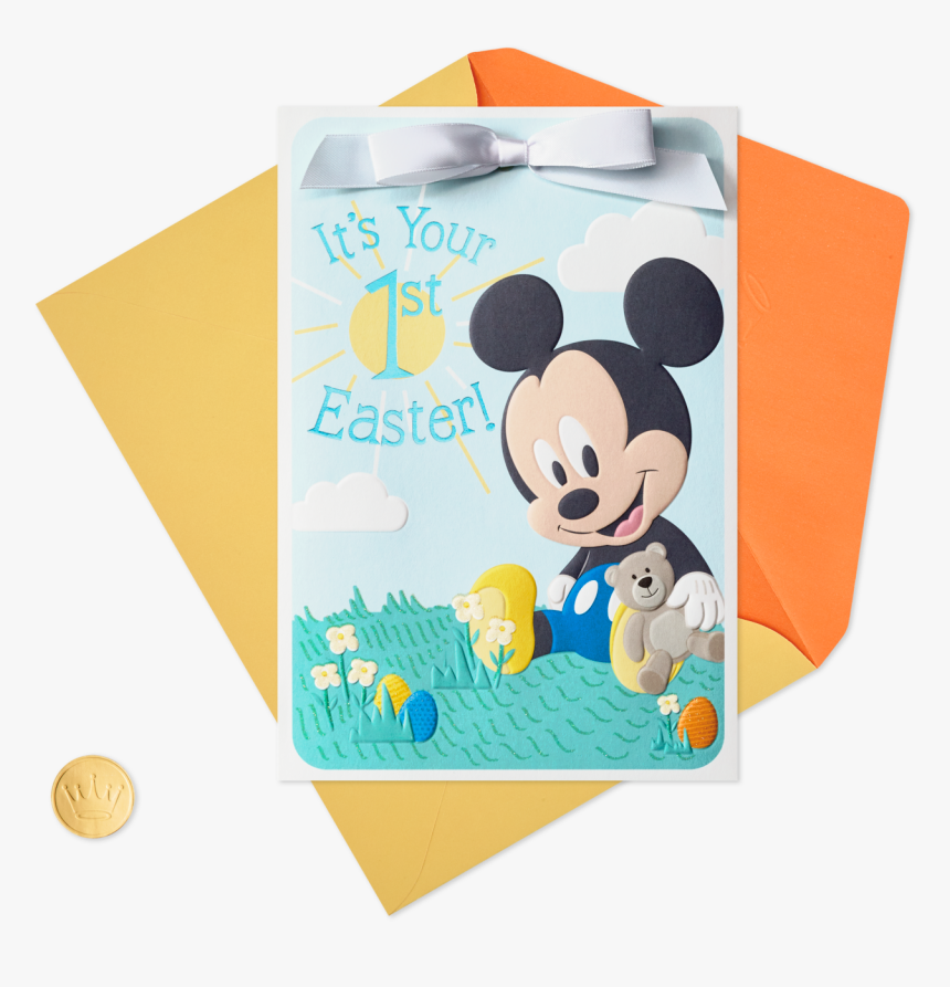 Disney Mickey Mouse First Easter Card For Baby - Latar Mickey Mouse Baby, HD Png Download, Free Download