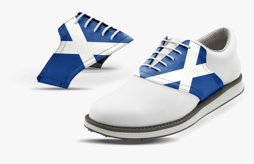 Men"s Scotland Flag Saddles On White Golf Shoe From - Golf Shoe, HD Png Download, Free Download