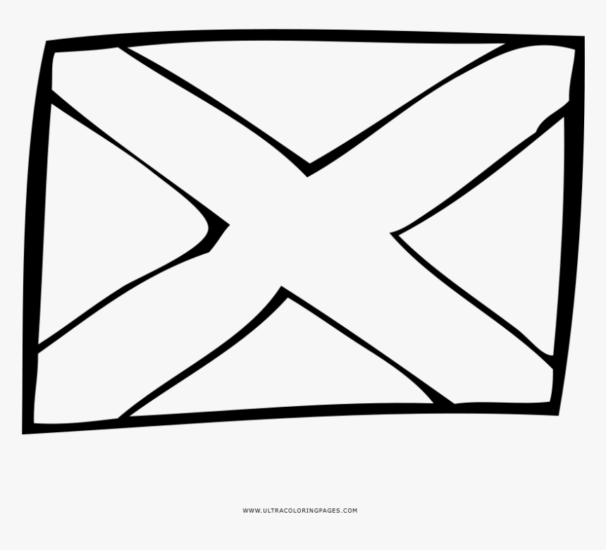 Scotland Flag Coloring Page - Line Art, HD Png Download, Free Download