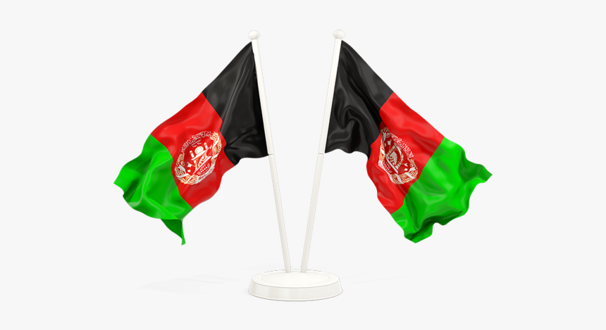 Two Waving Flags - Flag Of Afghanistan Png, Transparent Png, Free Download