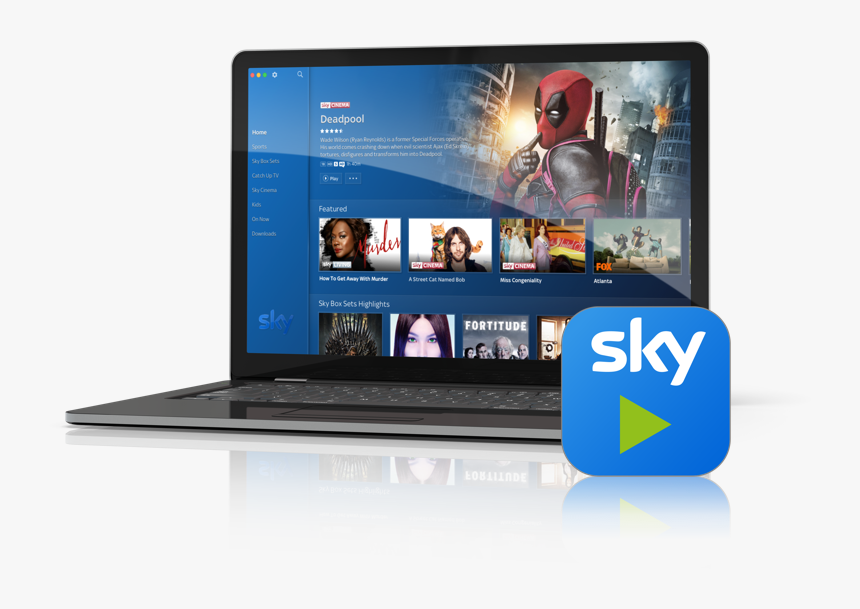 Laptop Clipart Macbook Pro - Sky Go App, HD Png Download, Free Download