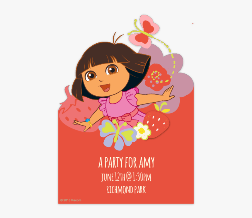 Dora 1st Birthday Invitation, HD Png Download, Free Download