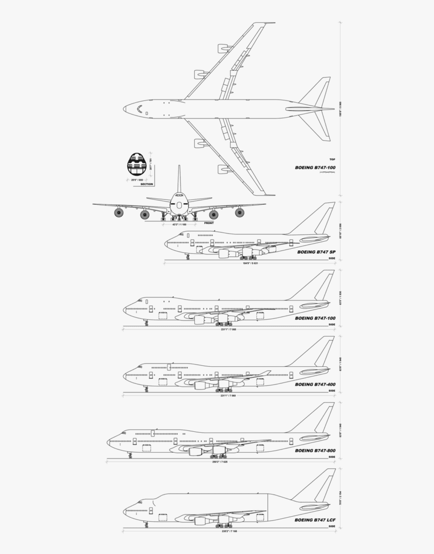 Boeing 747 Variants, HD Png Download, Free Download