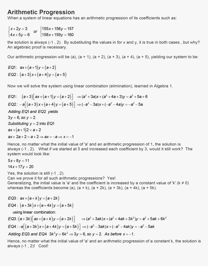 Linear Systems Of Equations - Facts About Coefficients In Math, HD Png Download, Free Download