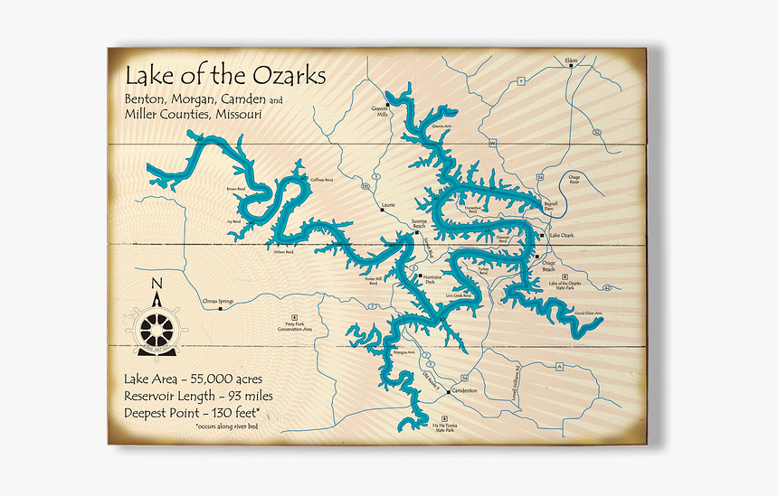 The Ozarks On A Map Lake Of The Ozarks Map, Hd Png Download - Kindpng