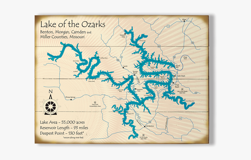 Lake Of The Ozarks Map, HD Png Download, Free Download