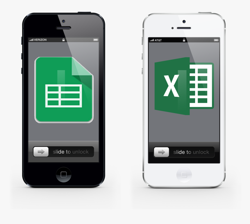 Two Phone, Excel & Google Spreadsheets Icons To Symbolize - Microsoft Excel, HD Png Download, Free Download