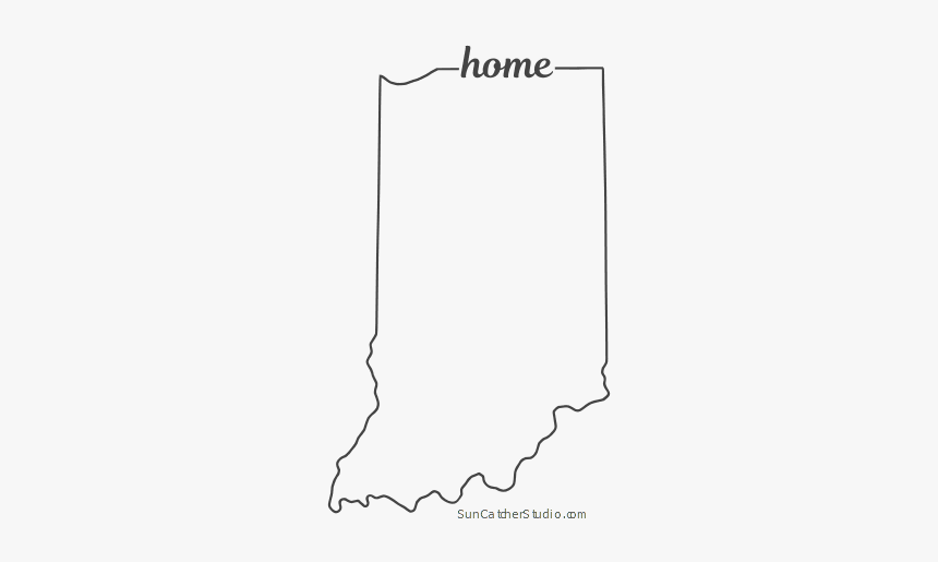 Free Indiana Outline With Home On Border, Cricut Or - Line Art, HD Png Download, Free Download