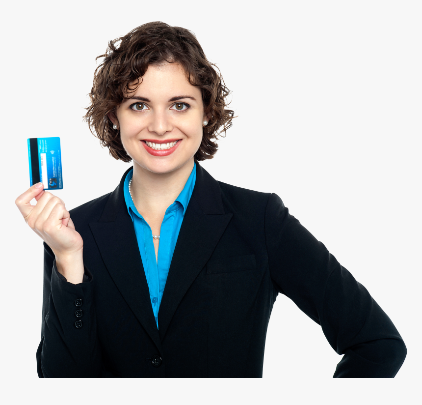Women Holding Credit Card Png - Person Holding Credit Card Png, Transparent Png, Free Download