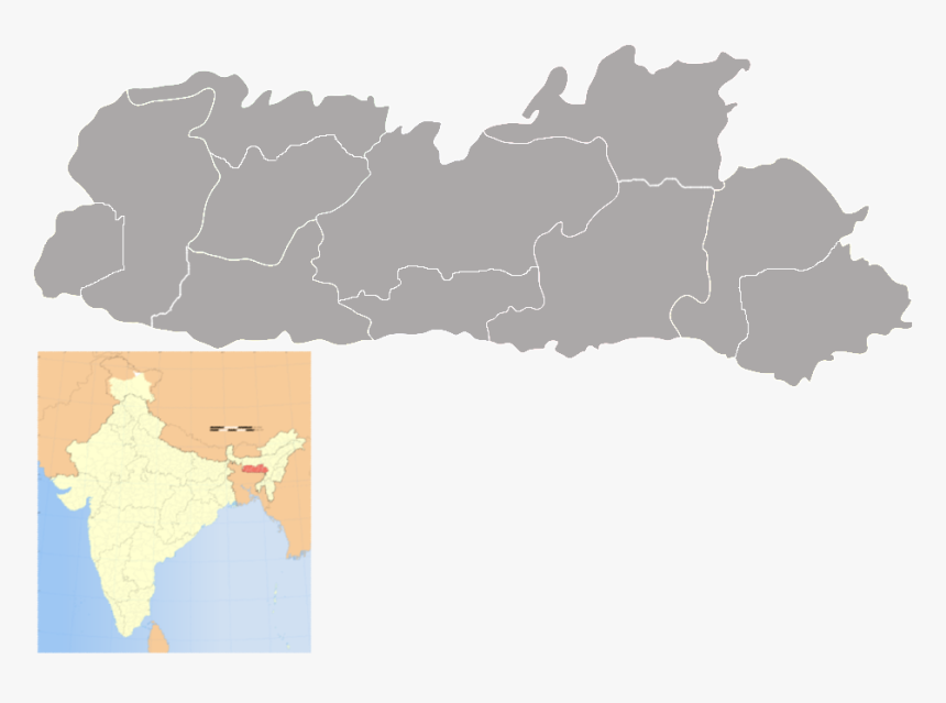 Meghalaya - Garo Hills Located In India Map, HD Png Download, Free Download