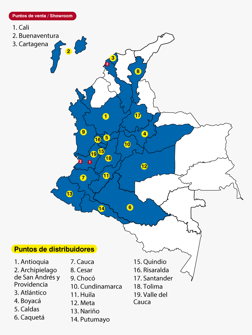 Mapa De Colombia Mapa De Puntos, HD Png Download, Free Download