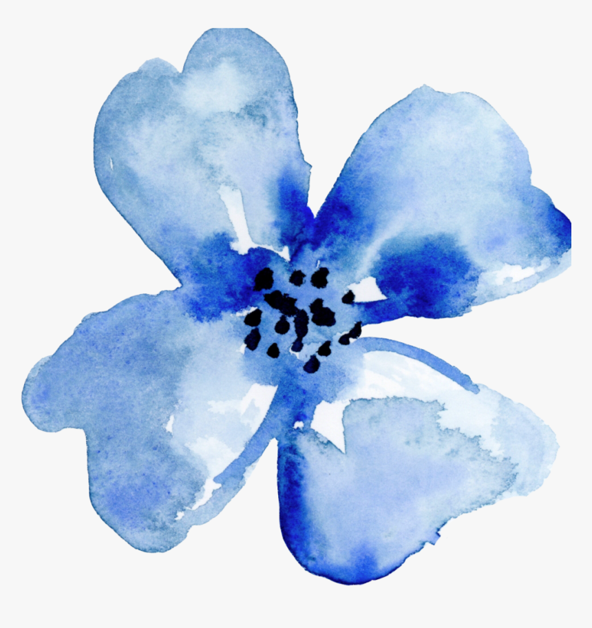 Indigo Plant Png - Watercolor Blue Flower Transparent, Png Download, Free Download