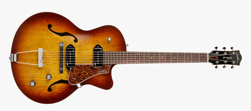 Godin 5th Avenue Cutaway Kingpin Ii P90 In Cognac Burst - Godin 5th Ave Cw Kingpin Ii, HD Png Download, Free Download