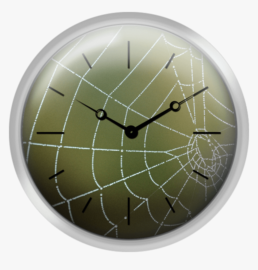 Droplets On Spider Web At Morning - Private Jet Wall Clock, HD Png Download, Free Download