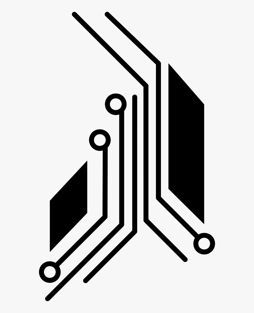 Electronic Printed Circuit Detail - Circuit Clipart Black And White, HD Png Download, Free Download