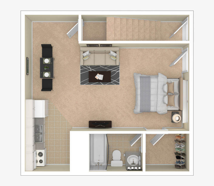 Studio - Floor Plan, HD Png Download, Free Download