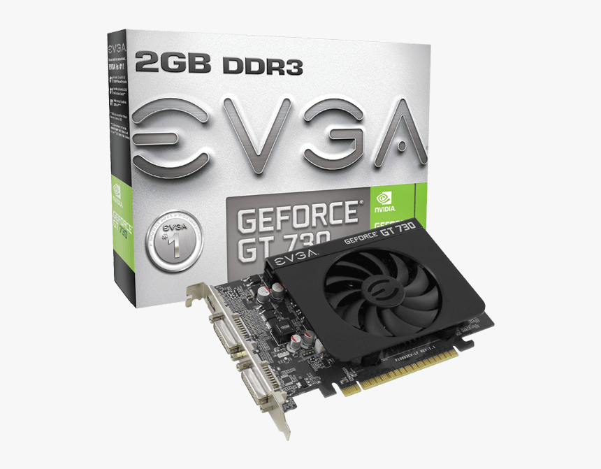 Evga Geforce Gt730 2gb Ddr3 2xdvi I Mini Hdmi Pcie - Evga Gt 730 1gb Ddr3, HD Png Download, Free Download